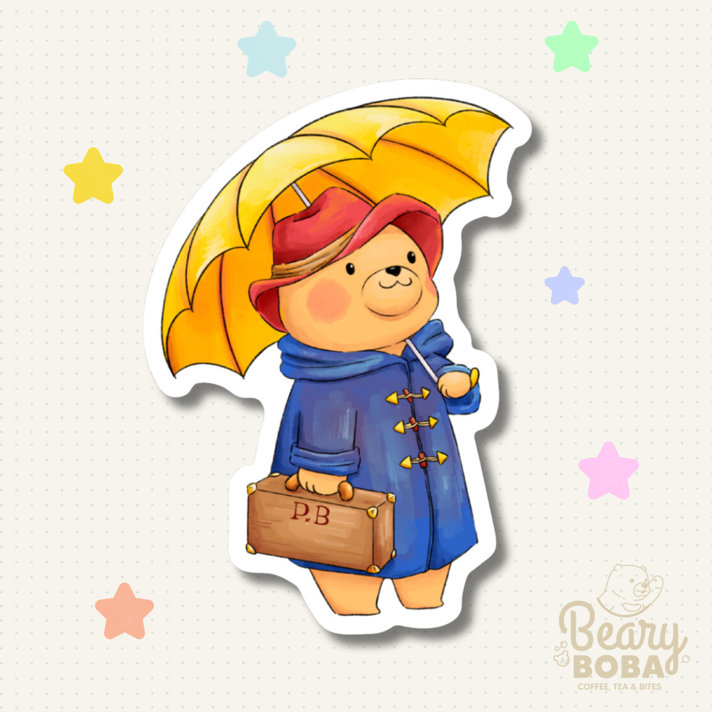 Beary Paddington | Marmalade Bear | Weatherproof Sticker