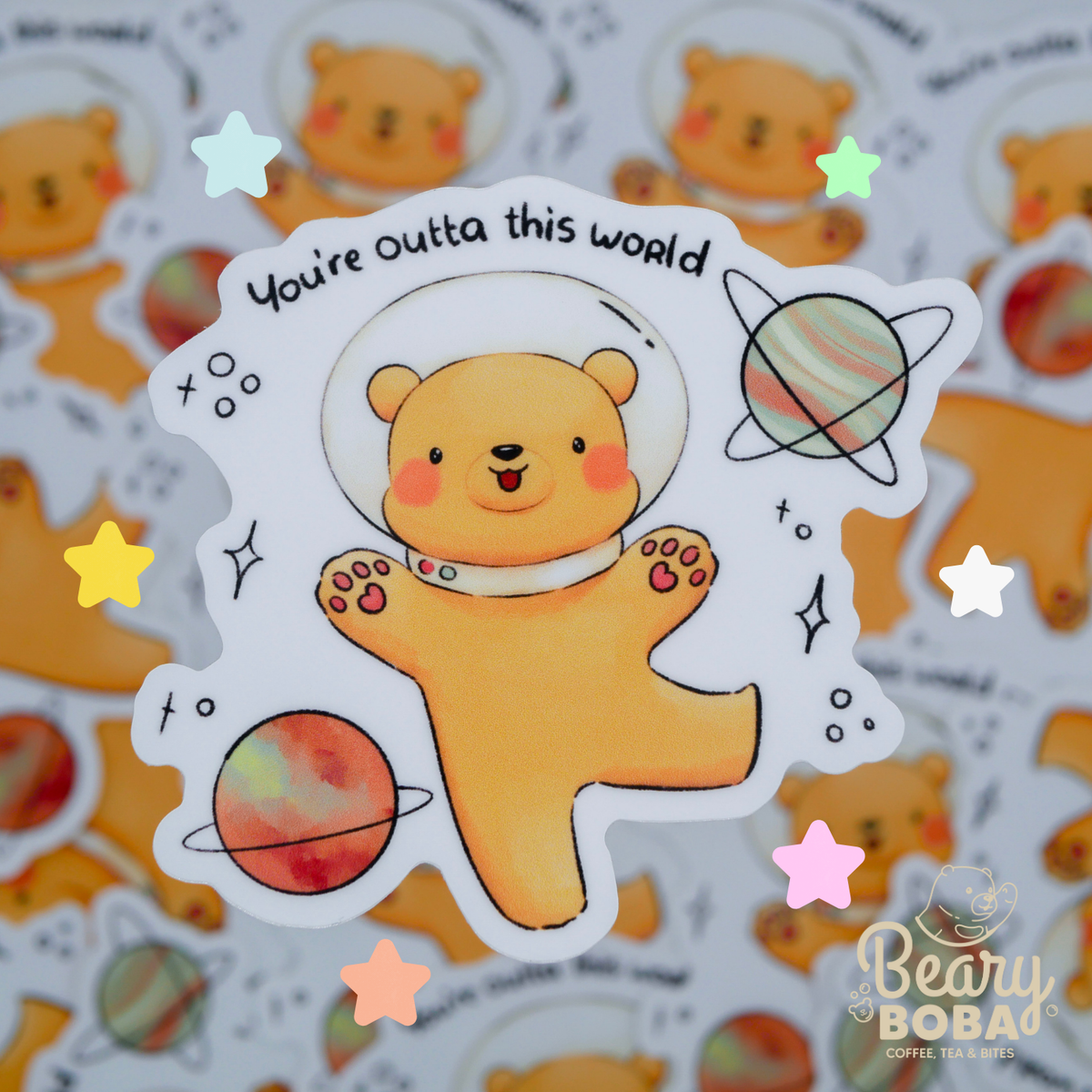 Space Beary | Astronaut Bear | Weatherproof Sticker