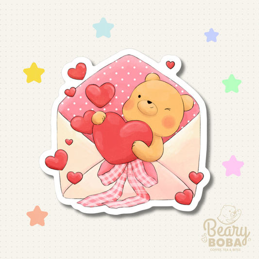 Lovely Mail |  Valentines Beary | Weatherproof Sticker