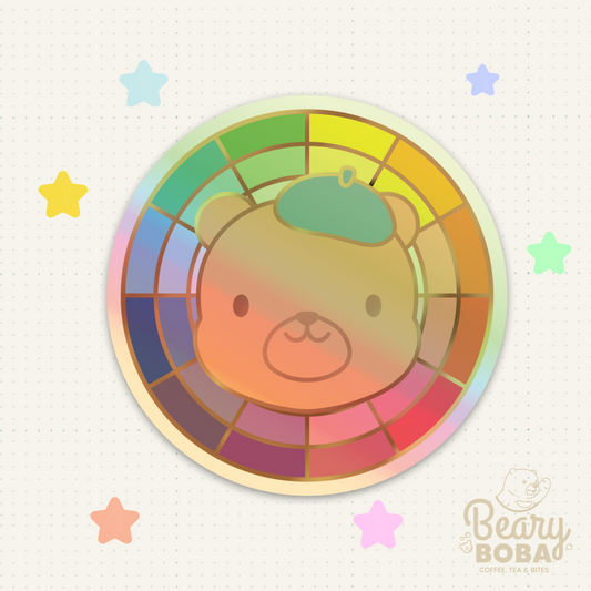 Beary Prism | Colorful Disco | Weatherproof Holographic Sticker