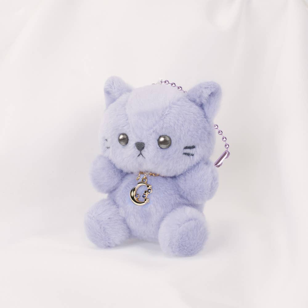 【JAPANESE KEYCHAIN PLUSH】HBC PASTEL CAT MOON
