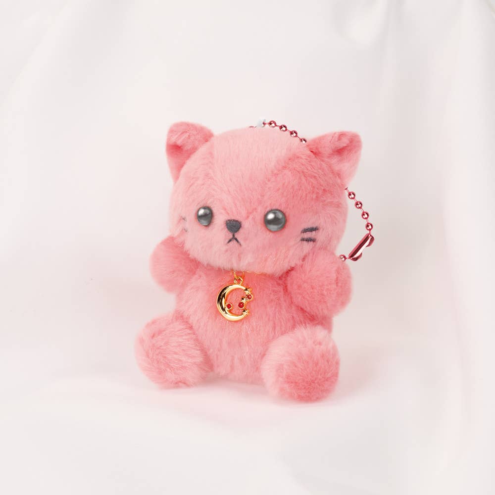 【JAPANESE KEYCHAIN PLUSH】HBC PASTEL CAT MOON