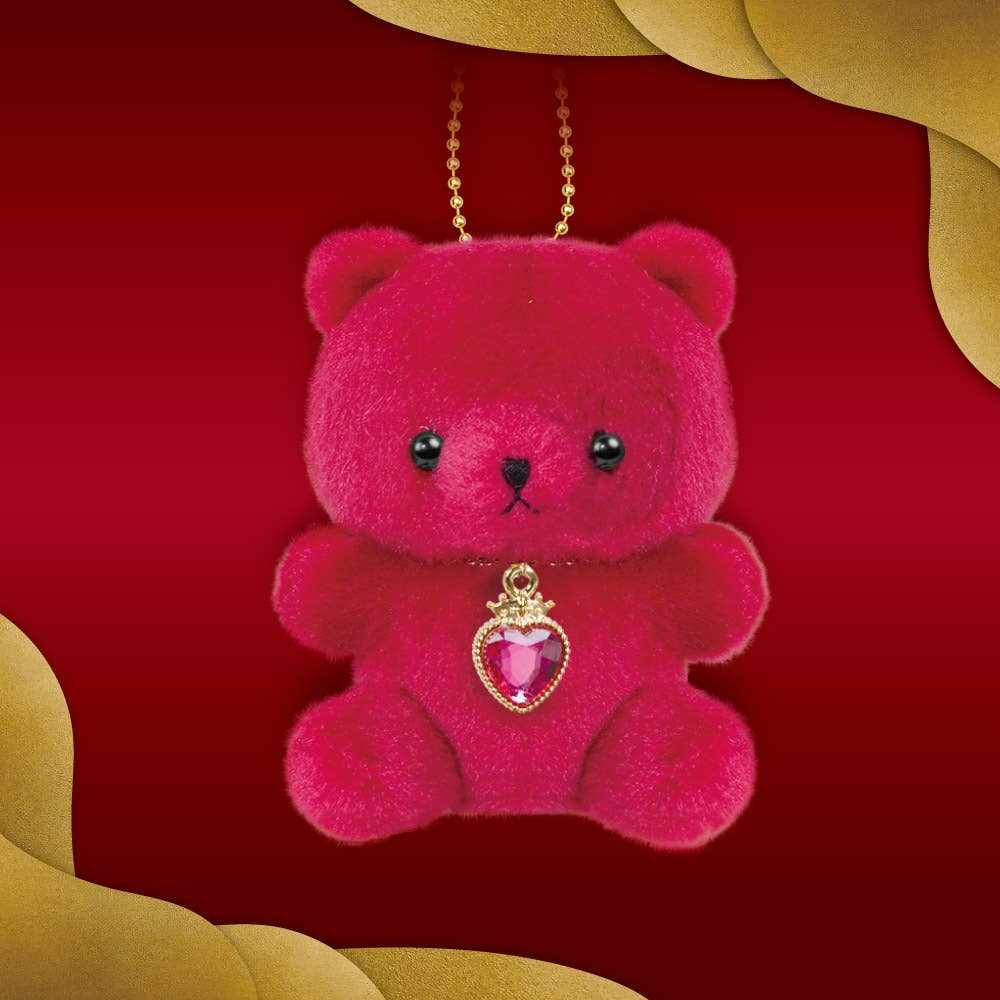 【JAPANESE KEYCHAIN】HAPPY BIRTHCOLOR RICH BEAR HEART CROWN