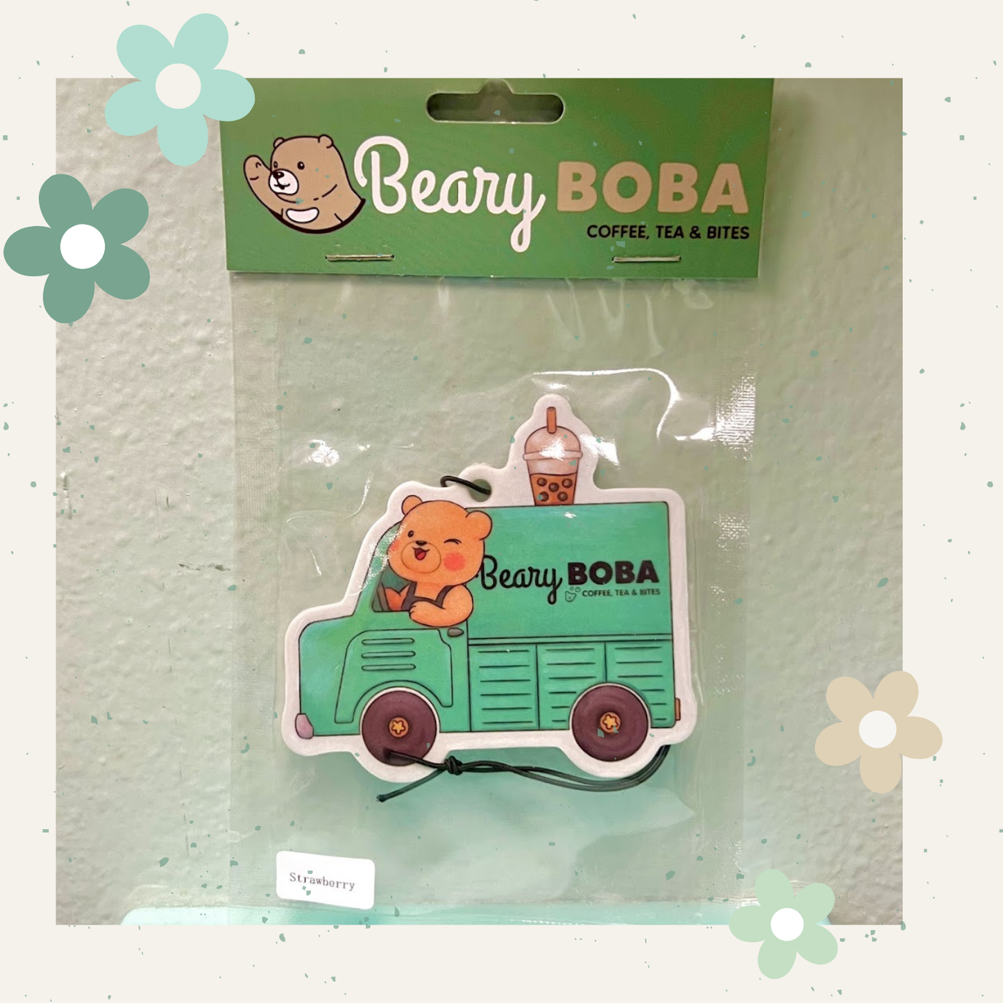 Beary Boba Strawberry Air Freshener