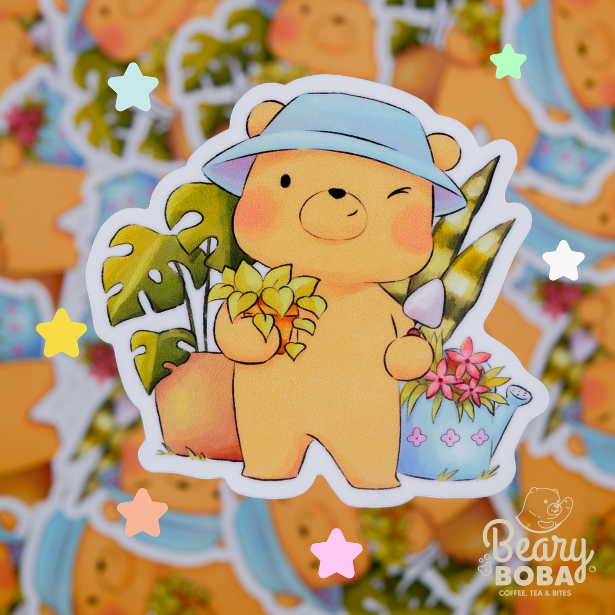 Plant Vibes | Beary Nature | Weatherproof Sticker