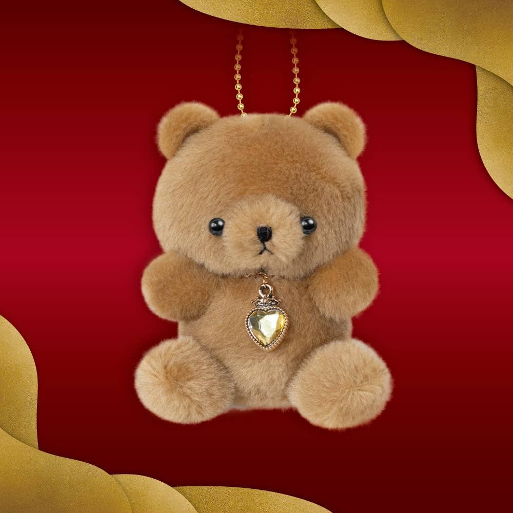 【JAPANESE KEYCHAIN】HAPPY BIRTHCOLOR RICH BEAR HEART CROWN