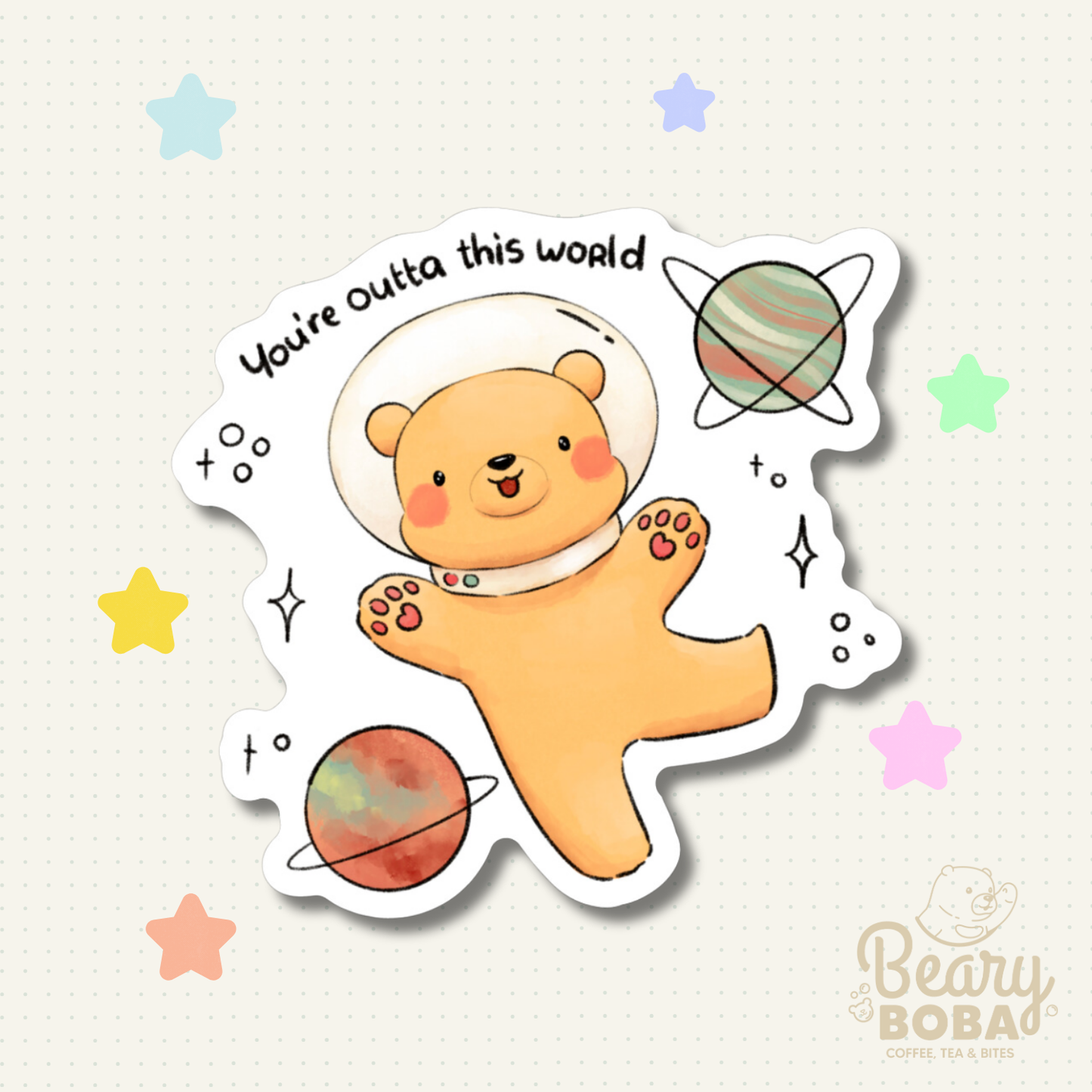 Space Beary | Astronaut Bear | Weatherproof Sticker