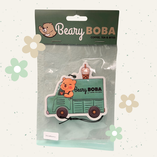 Beary Boba Strawberry Air Freshener