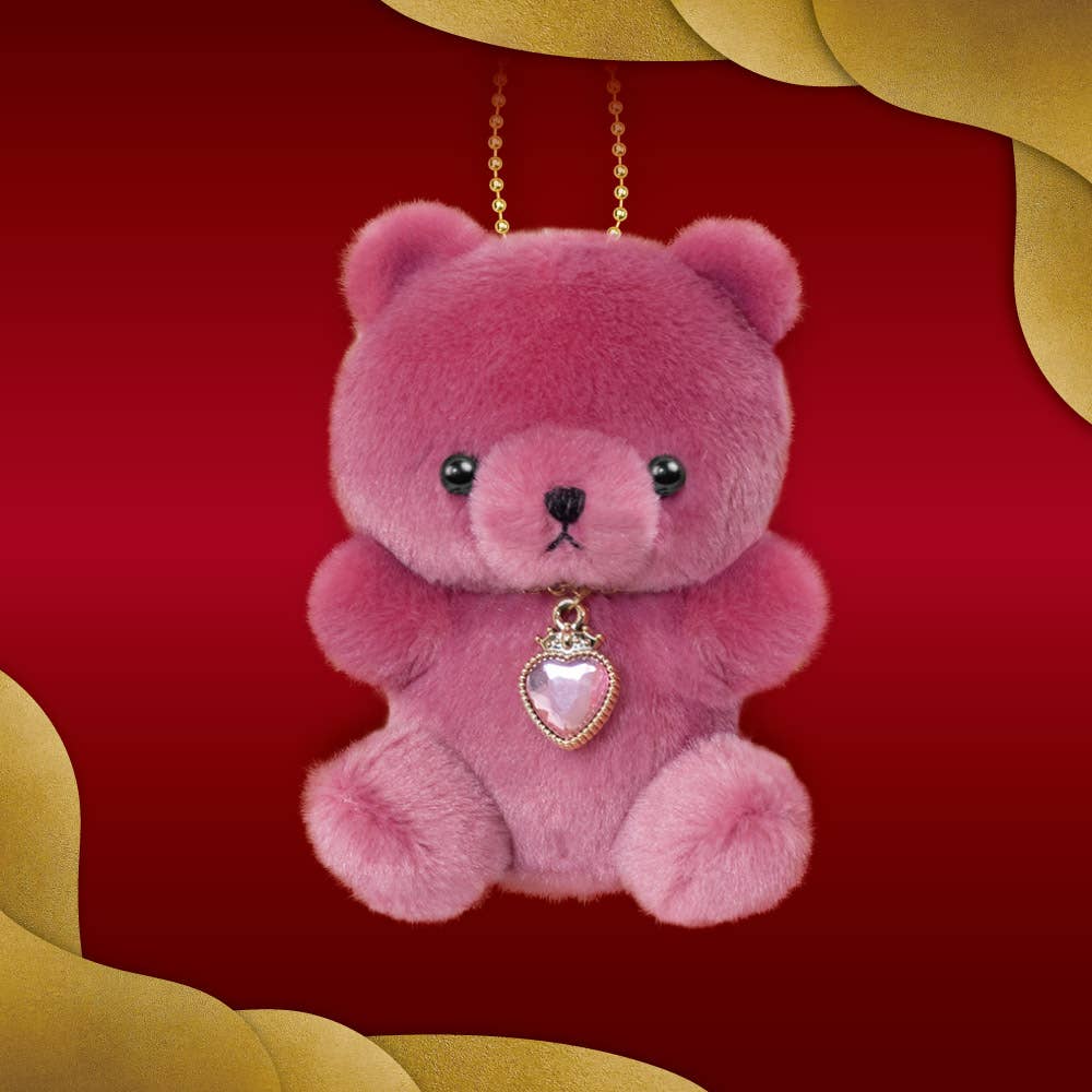 【JAPANESE KEYCHAIN】HAPPY BIRTHCOLOR RICH BEAR HEART CROWN