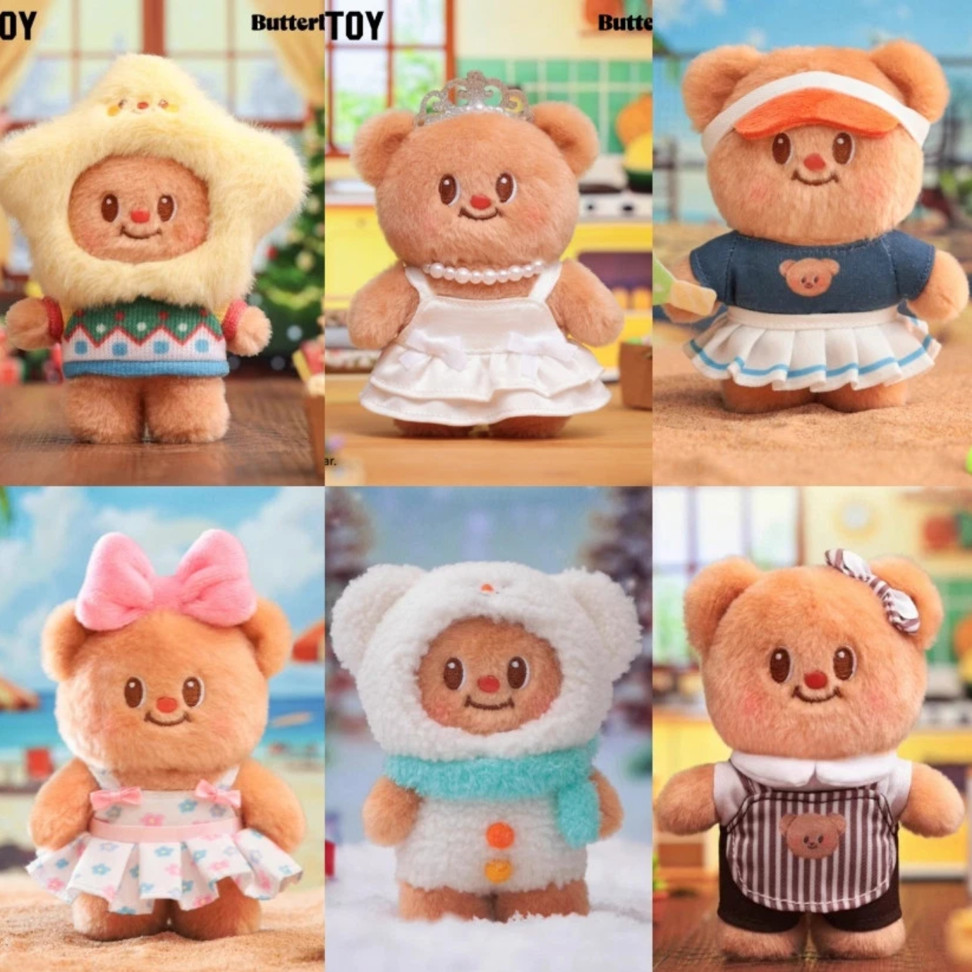 Top toy Butterbear Versatile Wardrobe Plush Doll Pendant