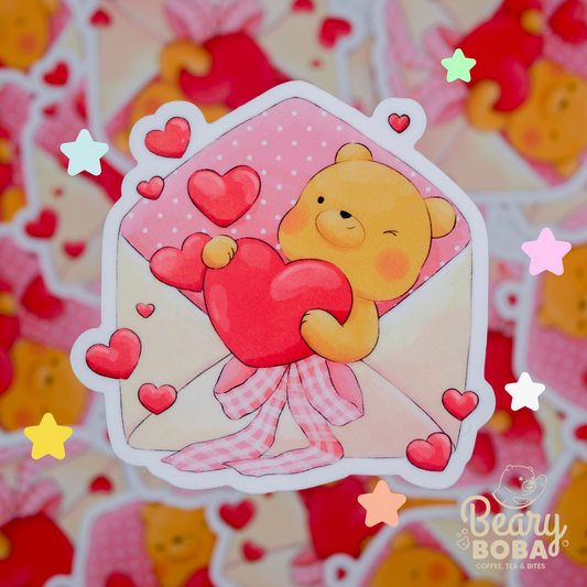 Lovely Mail |  Valentines Beary | Weatherproof Sticker