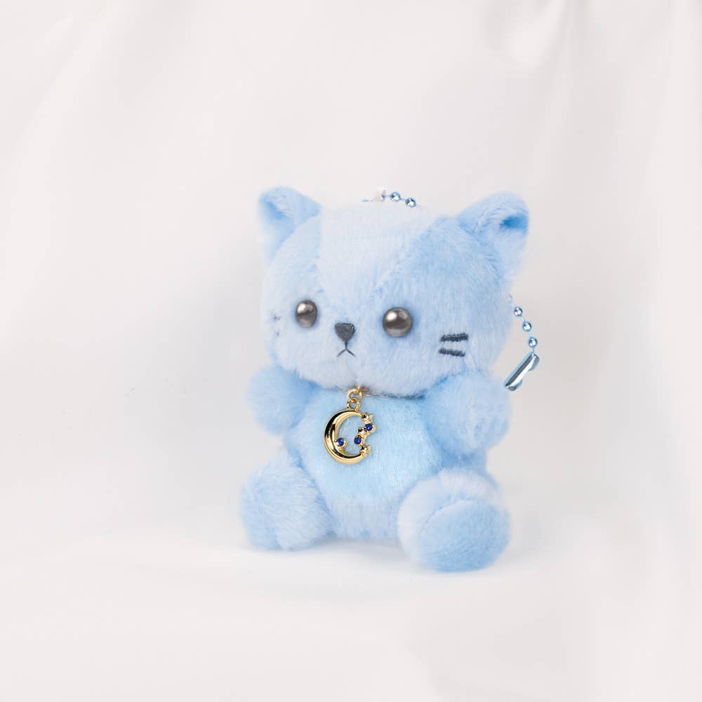 【JAPANESE KEYCHAIN PLUSH】HBC PASTEL CAT MOON
