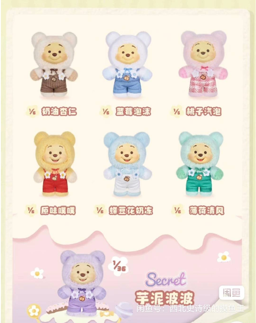 TOPTOY-Winnie the Pooh Candy Bear Series Vinyl Plush
