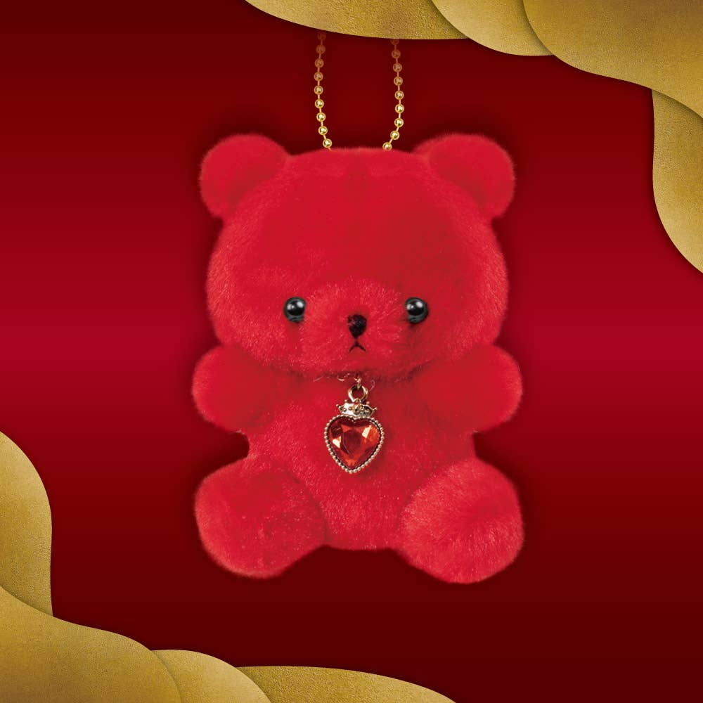 【JAPANESE KEYCHAIN】HAPPY BIRTHCOLOR RICH BEAR HEART CROWN
