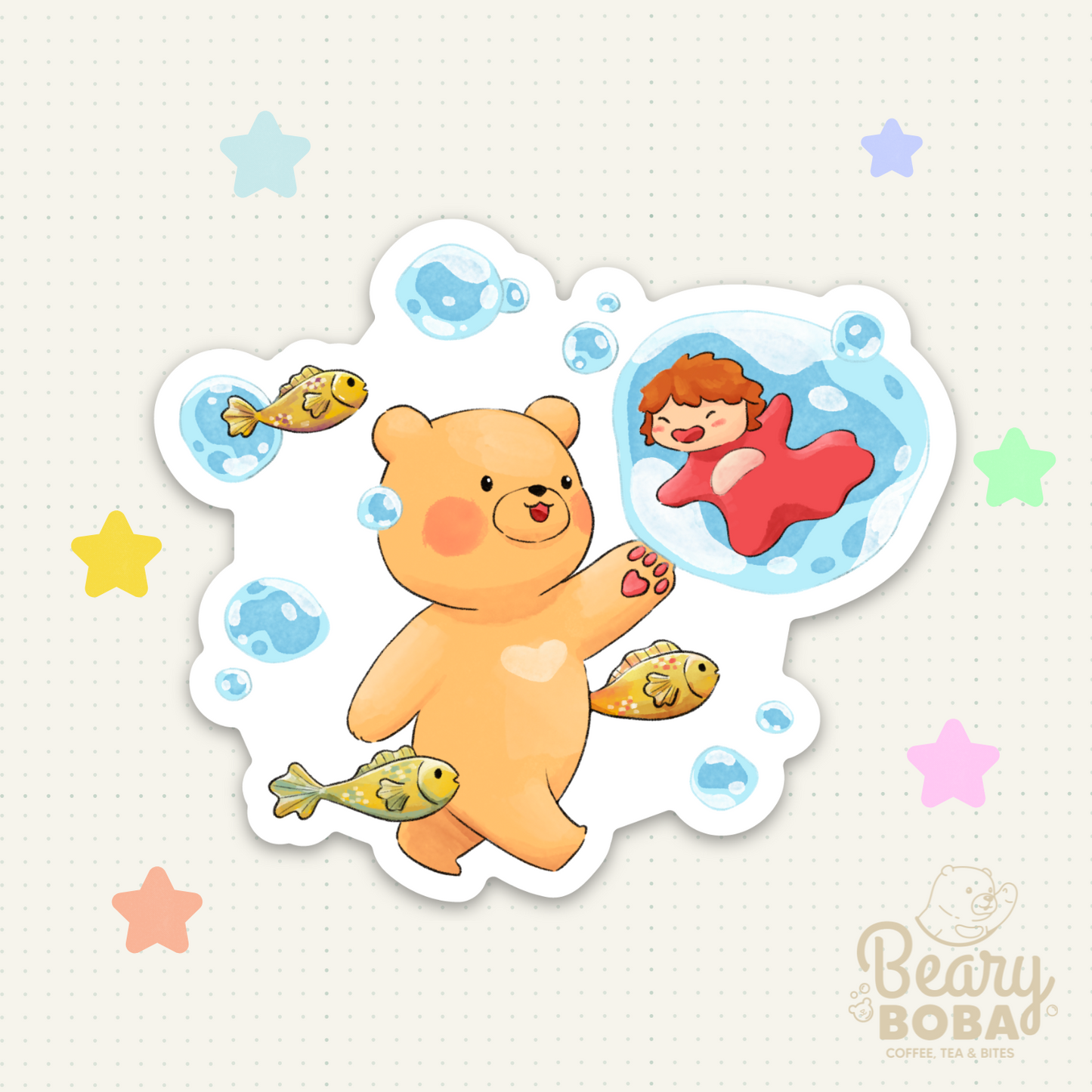Sea Friend | Beary Animee | Weatherproof Sticker