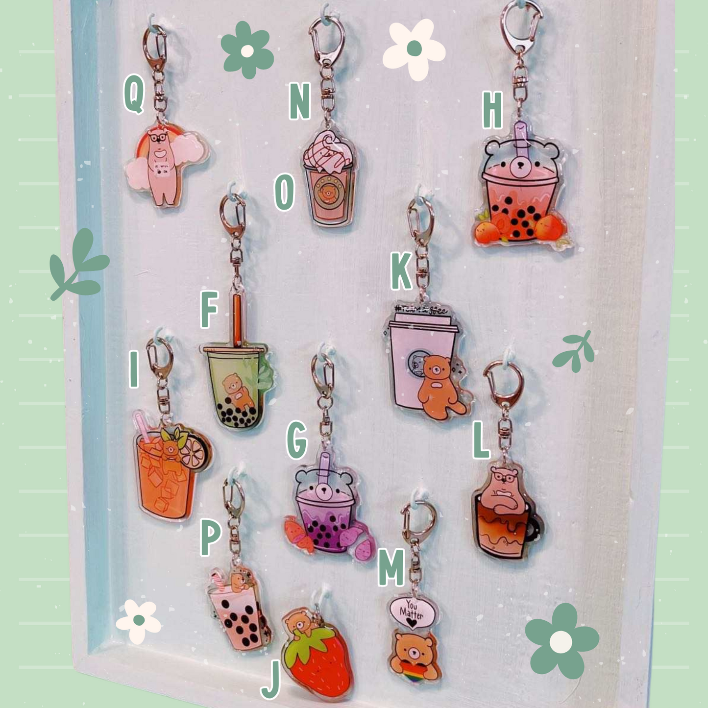 Beary Boba Epoxy Keychains