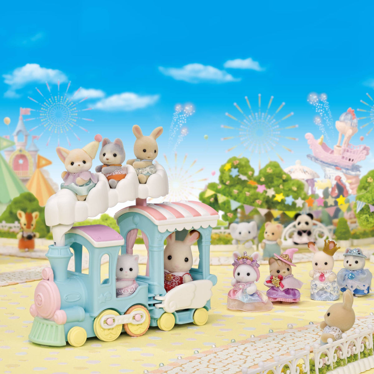 Calico Critters Floating Cloud Rainbow Train, Doll Playset