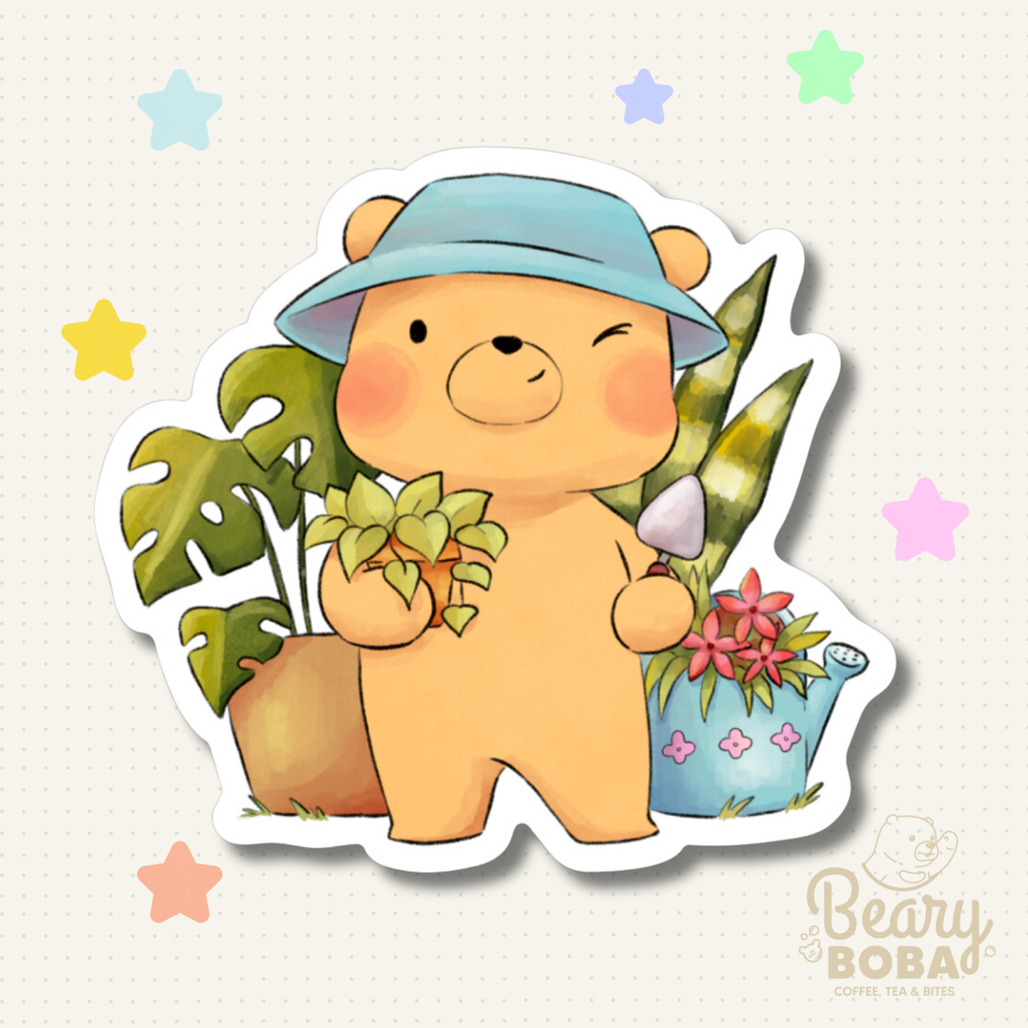Plant Vibes | Beary Nature | Weatherproof Sticker