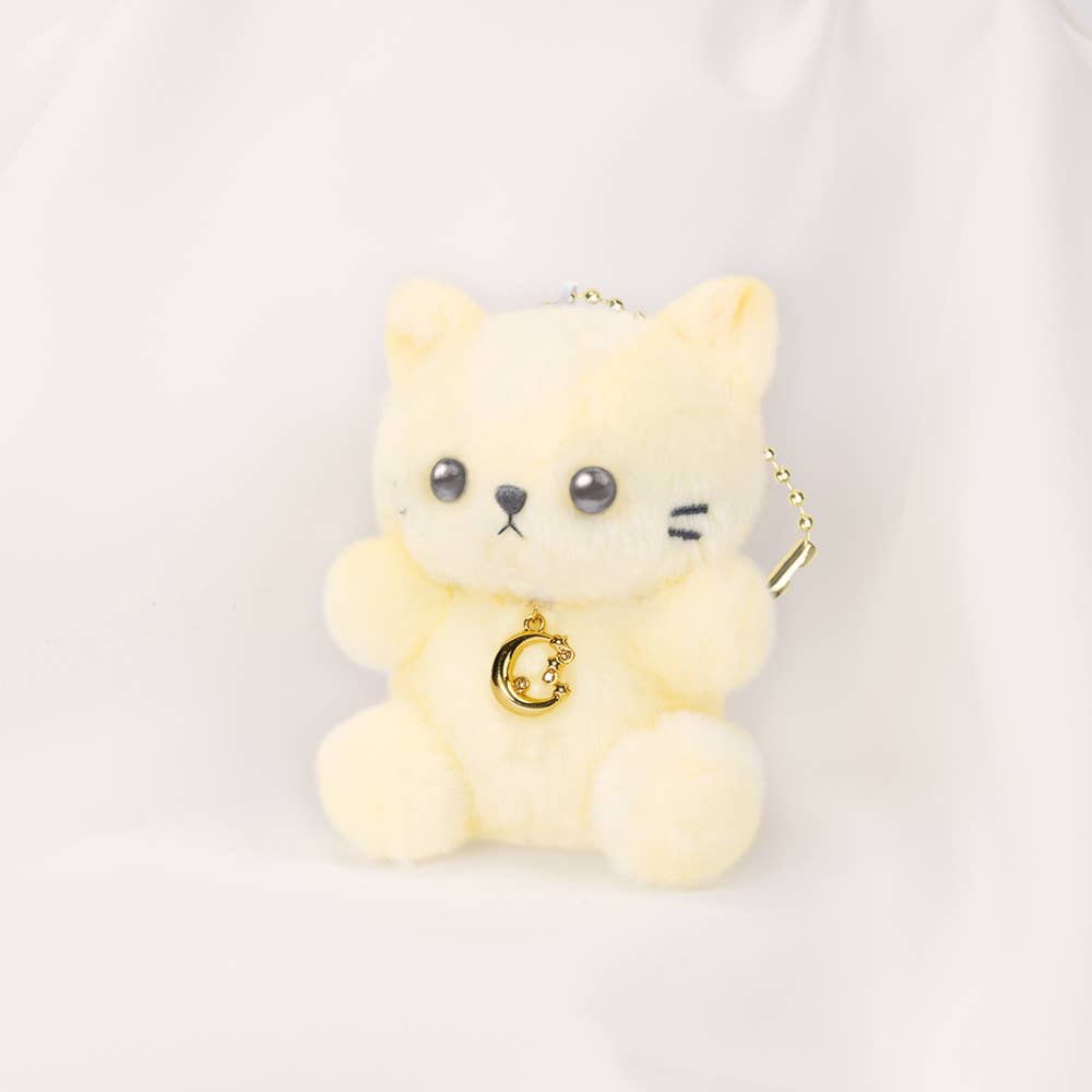【JAPANESE KEYCHAIN PLUSH】HBC PASTEL CAT MOON