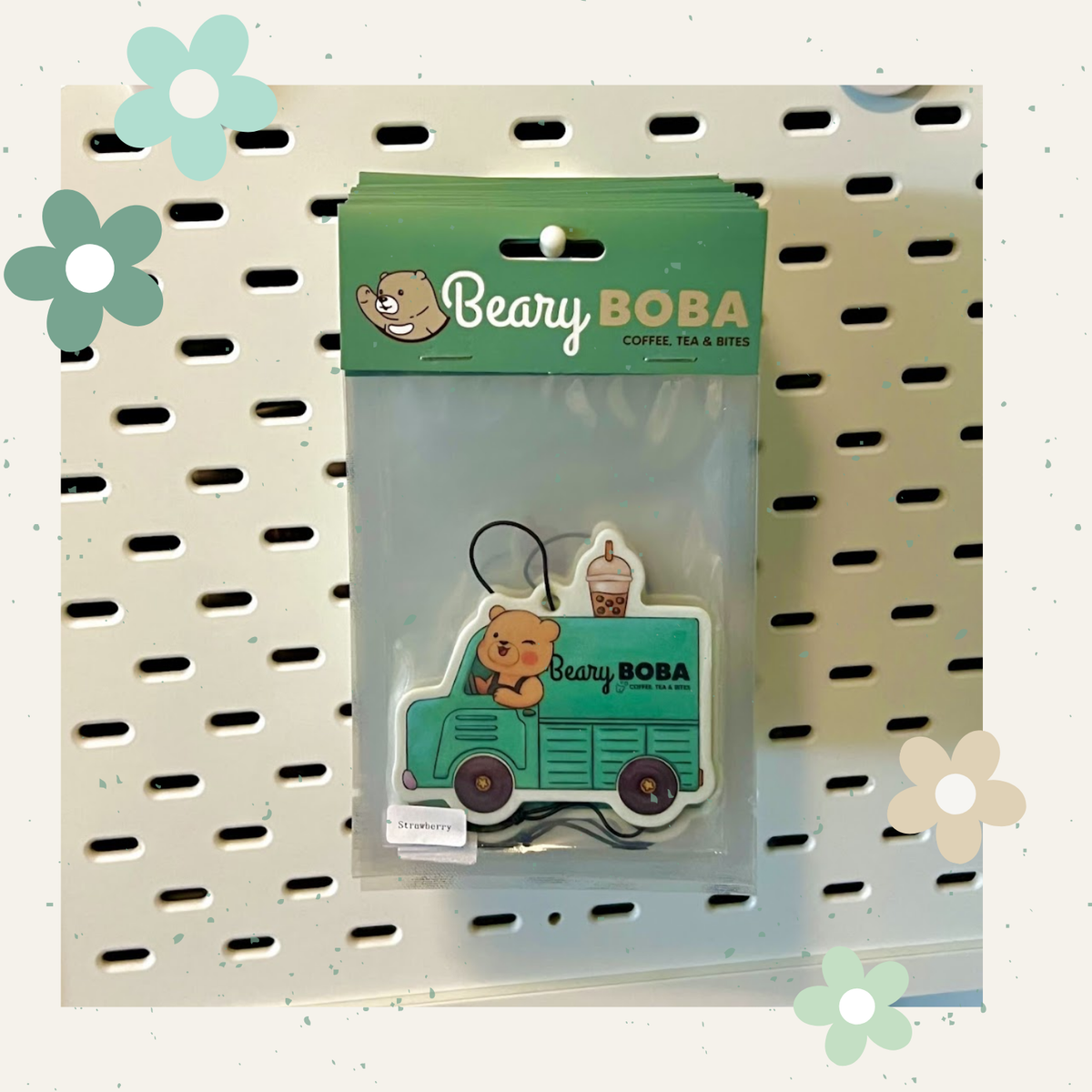 Beary Boba Strawberry Air Freshener