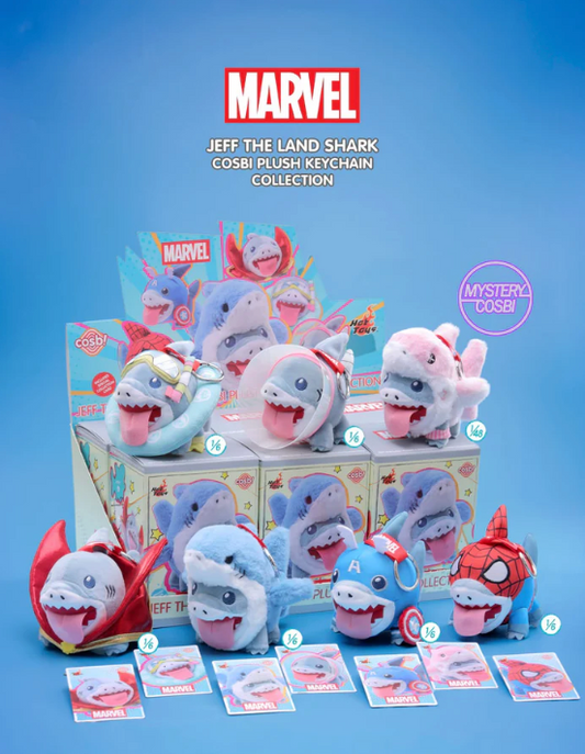Hot Toys Marvel Rivals: Jeff the Land Shark Plush Keychain Blind Box