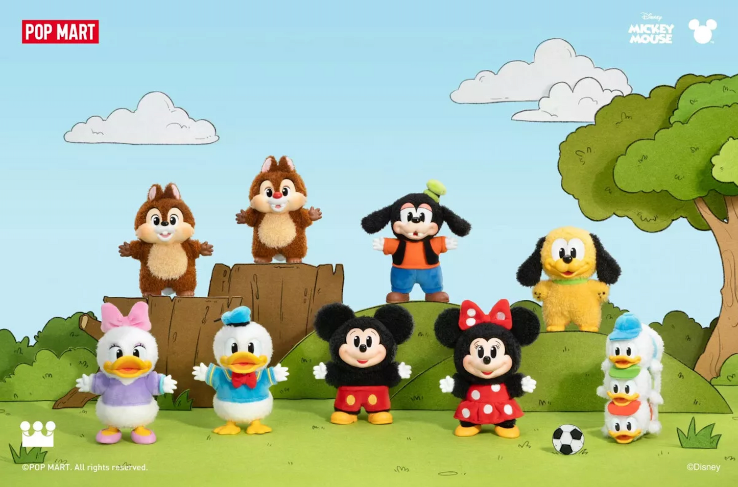 POP MART Disney Mickey Family Cute Together Series Plush Pendant Blind Box