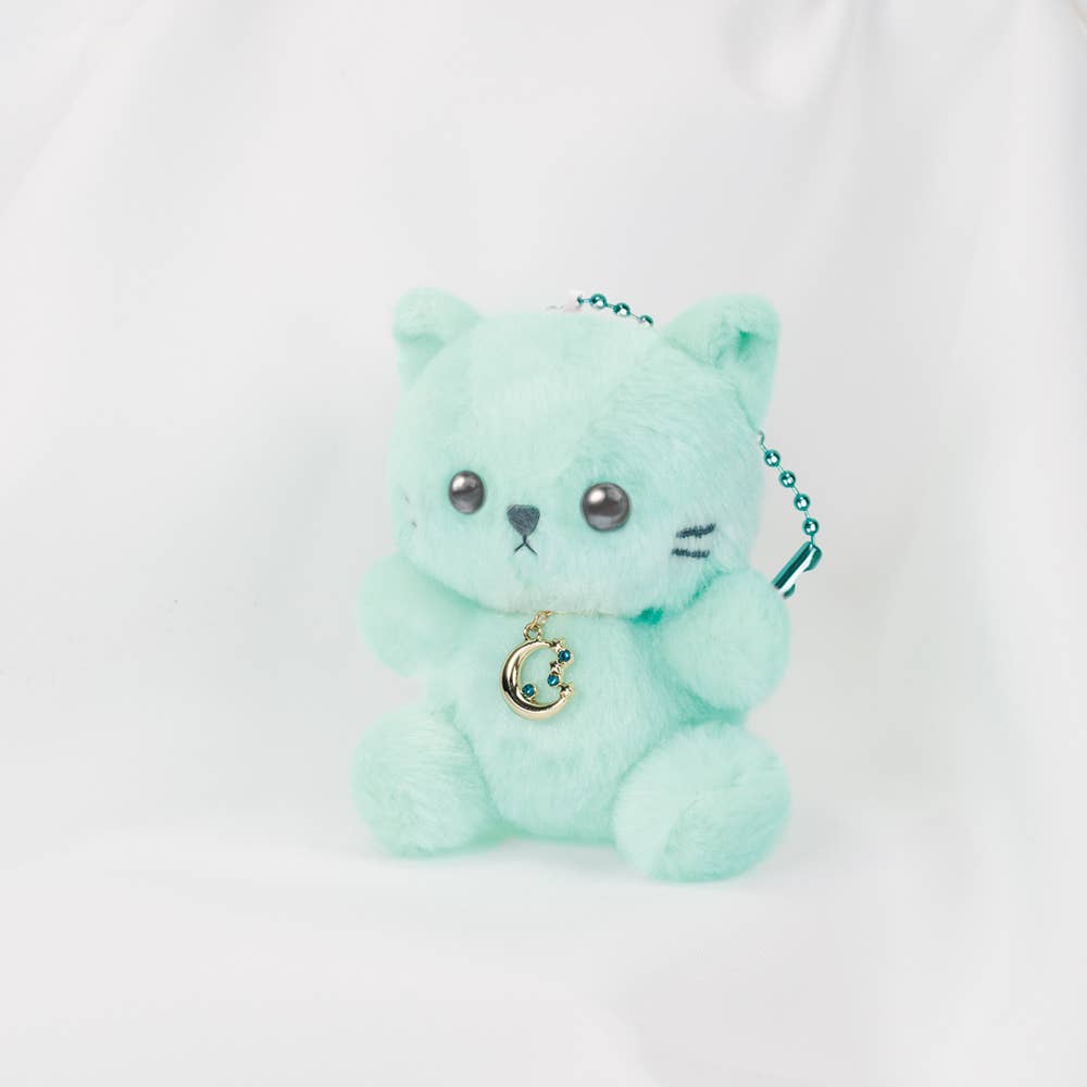 【JAPANESE KEYCHAIN PLUSH】HBC PASTEL CAT MOON
