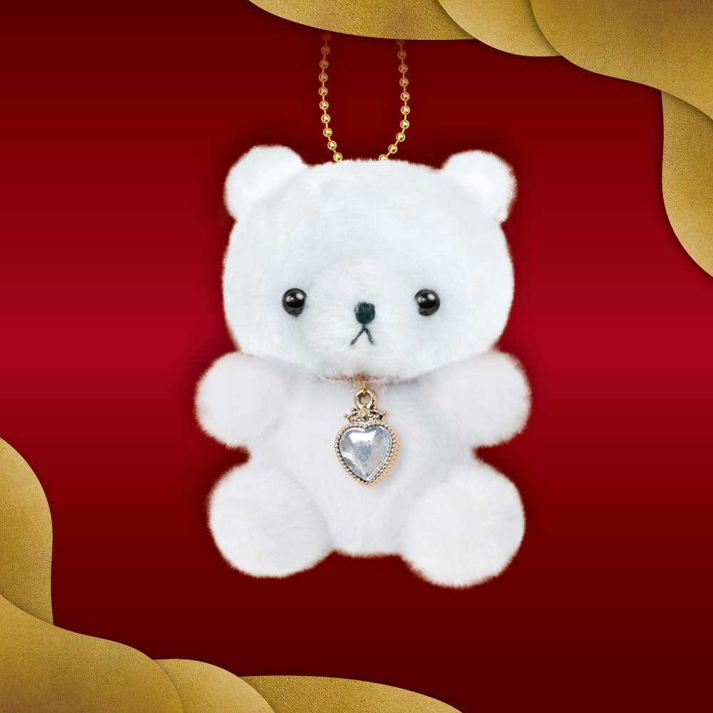【JAPANESE KEYCHAIN】HAPPY BIRTHCOLOR RICH BEAR HEART CROWN