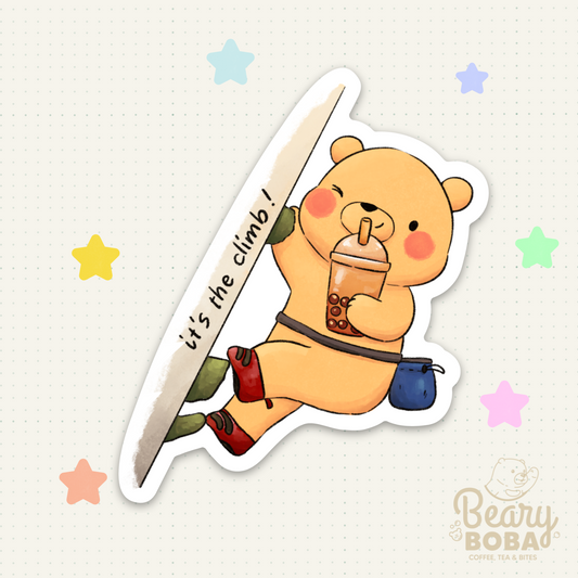 Climbing Bear | It’s the Climb | Weatherproof Sticker