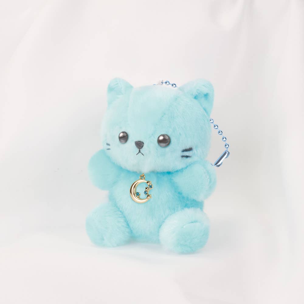 【JAPANESE KEYCHAIN PLUSH】HBC PASTEL CAT MOON