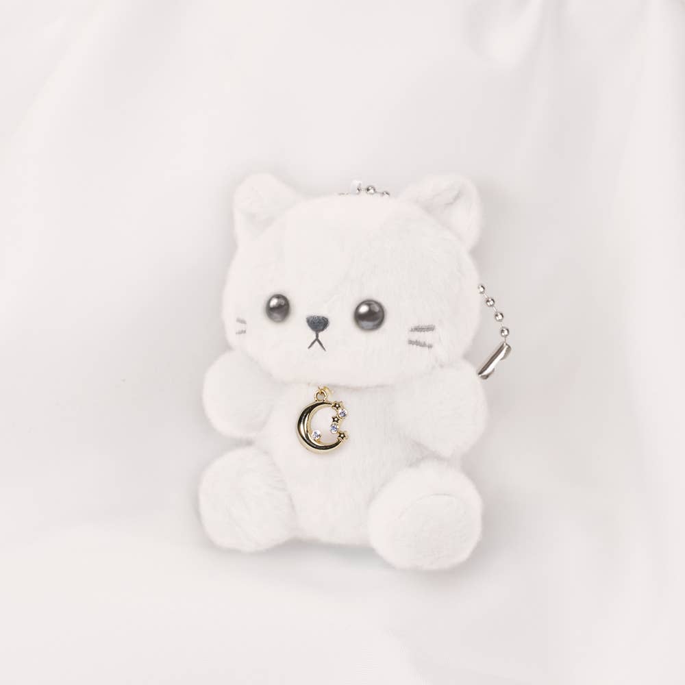 【JAPANESE KEYCHAIN PLUSH】HBC PASTEL CAT MOON