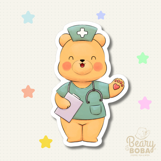 Beary Nurse |  Doctor Bear | Weatherproof Sticker