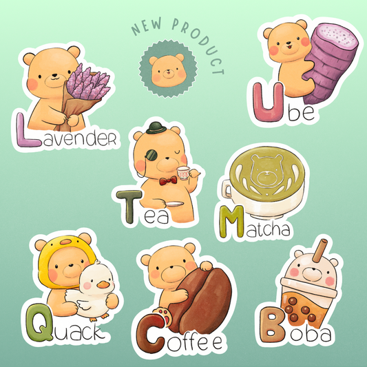 Beary Boba Epoxy Keychains