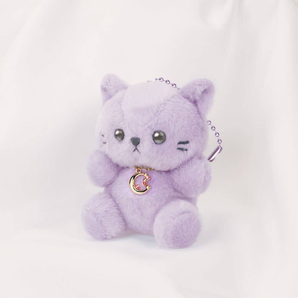 【JAPANESE KEYCHAIN PLUSH】HBC PASTEL CAT MOON