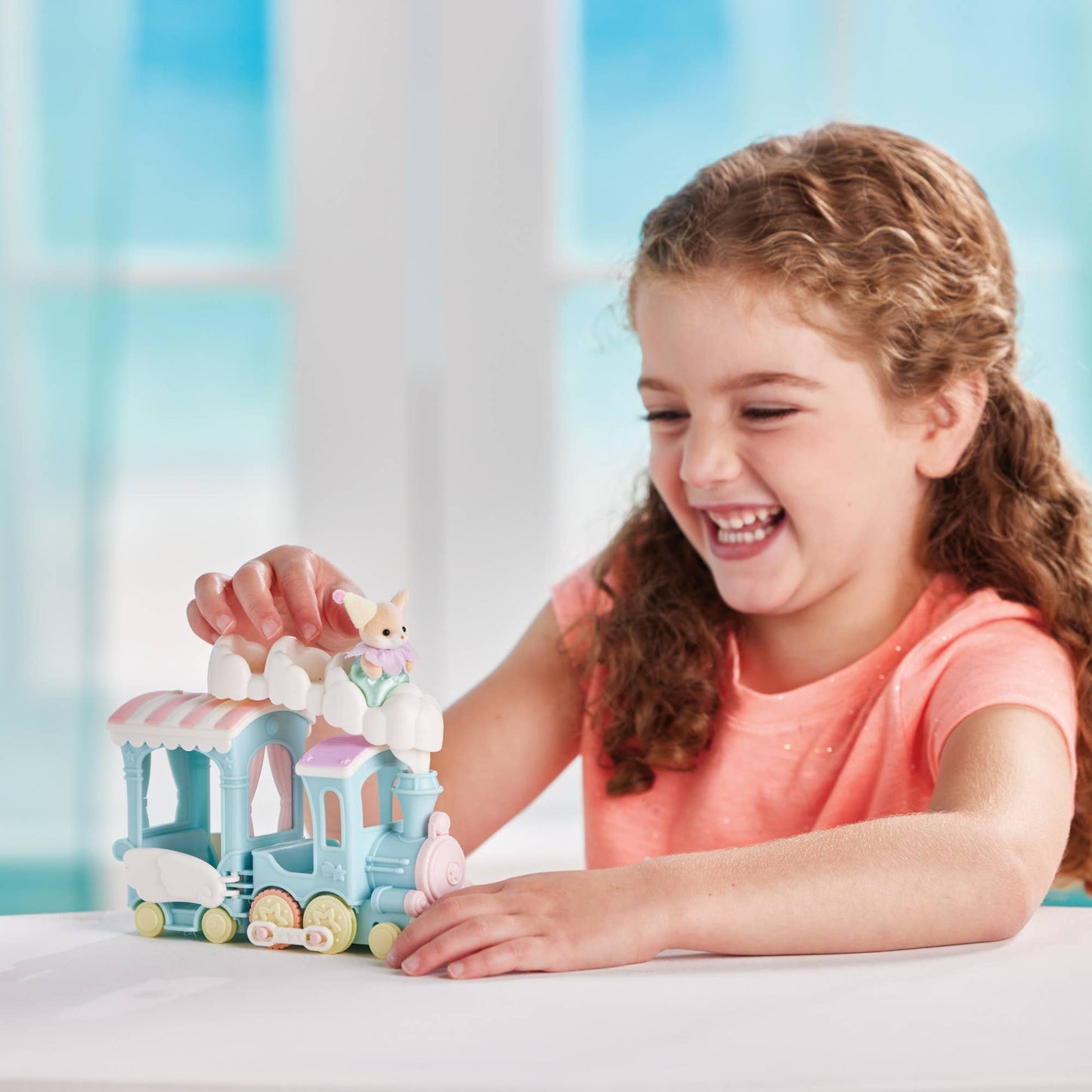 Calico Critters Floating Cloud Rainbow Train, Doll Playset